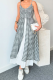 Black Gray Casual Plaid Slit Spaghetti Strap Long Dresses