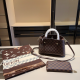 Brown Daily Letters Patchwork Bags
