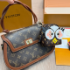 Brown Daily Letters Patchwork Bags