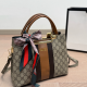 Brown Daily Letters Patchwork Bags