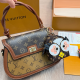 Yellow Brown Daily Letters Patchwork Bags