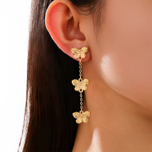Gold Daily Butterfly Chains Earrings