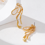 Gold Daily Bow Hollow Out Earrings