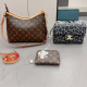 Black Brown Daily Letters Patchwork Bags