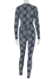 Black Casual Stripe Patchwork O Neck Long Sleeve Two Pieces
