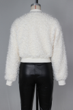 Camel Casual Solid Color Zipper Zipper Collar Outerwear