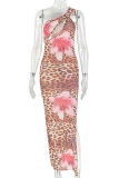 Leopard Print Sexy Print High Slit Irregular Dresses