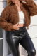 Camel Casual Solid Color Zipper Zipper Collar Outerwear
