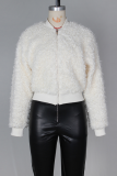 Camel Casual Solid Color Zipper Zipper Collar Outerwear
