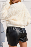 Camel Casual Solid Color Zipper Zipper Collar Outerwear