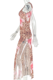Leopard Print Sexy Print High Slit Irregular Dresses