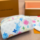 White Blue Daily Letters Zipper Bags