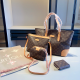Brown Daily Letters Contrast Bags