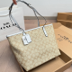 Beige Daily Letters Patchwork Bags