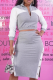 Grey Casual Buckle Contrast Zipper Collar Long Sleeve Two Pieces