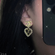 Gold Daily Letters Pearls Decor Earrings