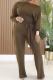 Army Green Casual Solid Color Strap Design Oblique Collar Regular Jumpsuits