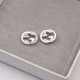 Silver Daily Letters Hollow Out Earrings