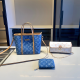 Blue White Daily Letters Contrast Bags