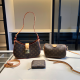 Brown Daily Letters Patchwork Bags