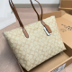 Beige Daily Letters Patchwork Bags