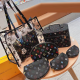 Black Casual Daily Letters Zipper Bags