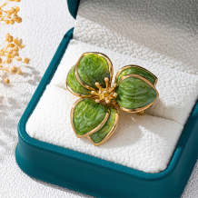 Green Daily Flowers Brooch