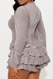 Black Sexy Solid Color Cross Straps Deep V Neck Cake Skirt Dresses