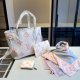White Pink Daily Letters Contrast Bags
