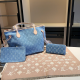 Blue Daily Letters Patchwork Bags