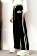 Black Casual Letters Contrast Straight High Waist Conventional Patchwork Bottoms