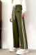 Olive Green Casual Letters Contrast Straight High Waist Conventional Patchwork Bottoms