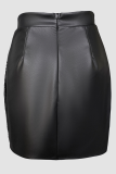 Black Sexy Solid Color Lace Skinny High Waist Patchwork Bottoms