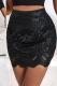 Black Sexy Solid Color Lace Skinny High Waist Patchwork Bottoms