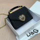 Black Daily Heart Shaped Patchwork Bags