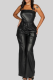 Black Sexy Solid Color Pocket Strapless Regular Jumpsuits