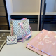 White Pink Daily Plaid Contrast Bags