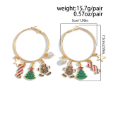 Gold Daily Christmas Tree Hollow Out Earrings