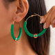 Green Daily Contrast Earrings