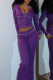 Purple Casual Solid Color Zipper Hooded Long Sleeve Two Pieces