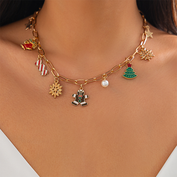 Gold Daily Christmas Tree Chains Necklaces