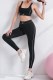 Black Casual Sportswear Letters Contrast U Neck Sleeveless Two Pieces