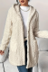 Cream White Casual Solid Color Pocket Cardigan Collar Outerwear