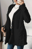 Grey Casual Solid Color Pocket Cardigan Collar Outerwear