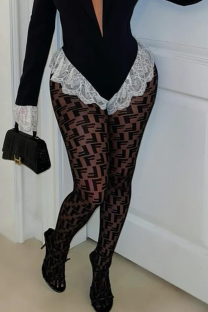 Black Sexy Letters See-Through Bottoms