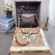 Brown Daily Letters Patchwork Bags