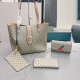 Khaki Daily Letters Patchwork Bags
