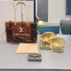 Brown Yellow Daily Letters Contrast Bags