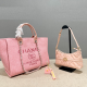 Pink Daily Letters Patchwork Bags