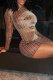 Red Sexy Print Contrast O Neck Wrapped Skirt Dresses